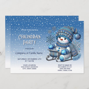 Invitación del partido Navidades Snowman