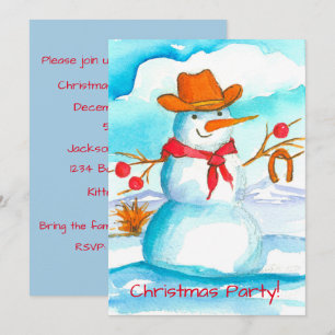 Invitación del partido Navidades Snowman