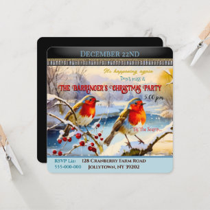 Invitación del partido Navidades Snowy Robins