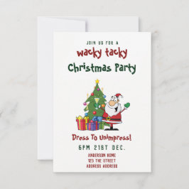 Invitación del partido Navidades TACKY Funny Santa