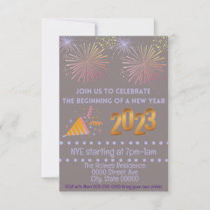 Invitación del partido NYE, Año Nuevo Personalizar