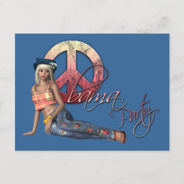 Invitación del Partido Obama Hippie (Anverso)