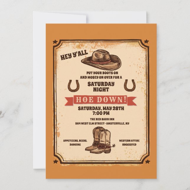 Invitación del Partido Occidental del País Hoedown (Anverso)