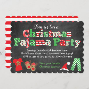 Invitación del partido Pajama - Chalkboard