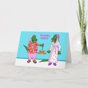 Invitación del Partido Pajama, lagartos y pasteles