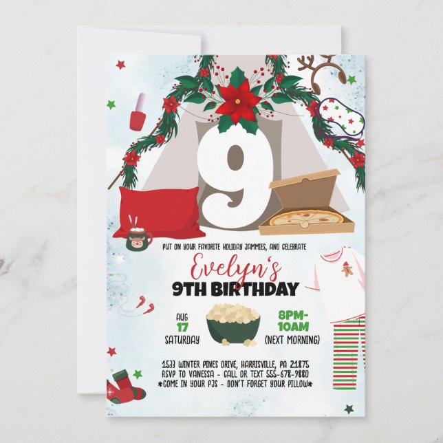 Invitación del Partido Pajama navidades (Anverso)