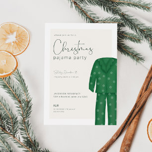 Invitación del Partido Pajama navidades   Fiesta d