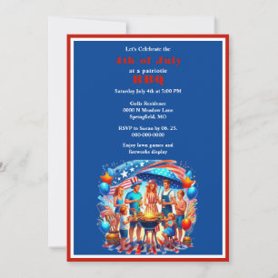 Invitación del partido patriótico BBQ House del 4