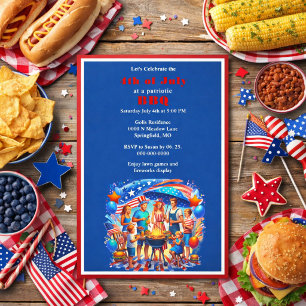 Invitación del partido patriótico BBQ House del 4 