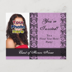 Invitación del partido Personalizado Bonito púrpur