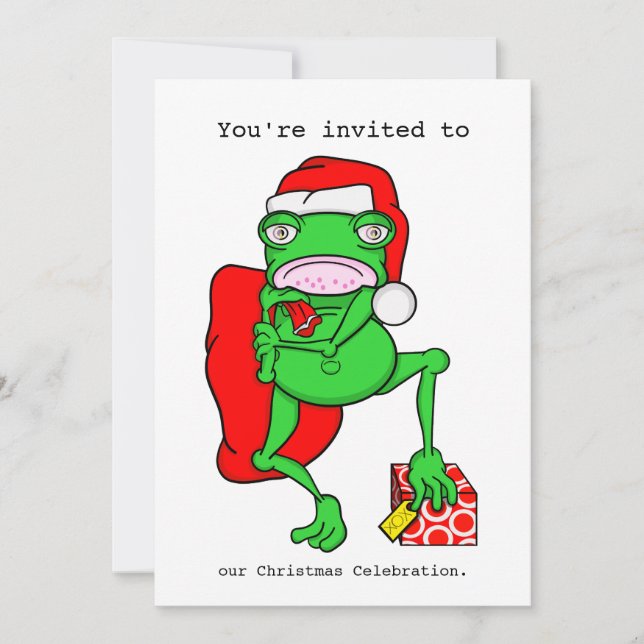 Invitación del partido personalizado Frog Santa Na (Anverso)