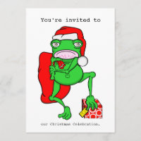 Invitación del partido personalizado Frog Santa Na