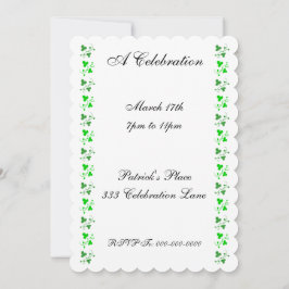 Invitación del partido Personalizado Green Shamroc