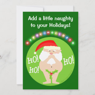 Invitación del partido Personalizado Naughty Santa