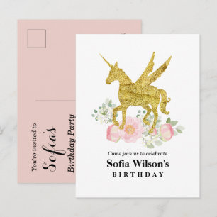 invitación del partido purpurina unicorn