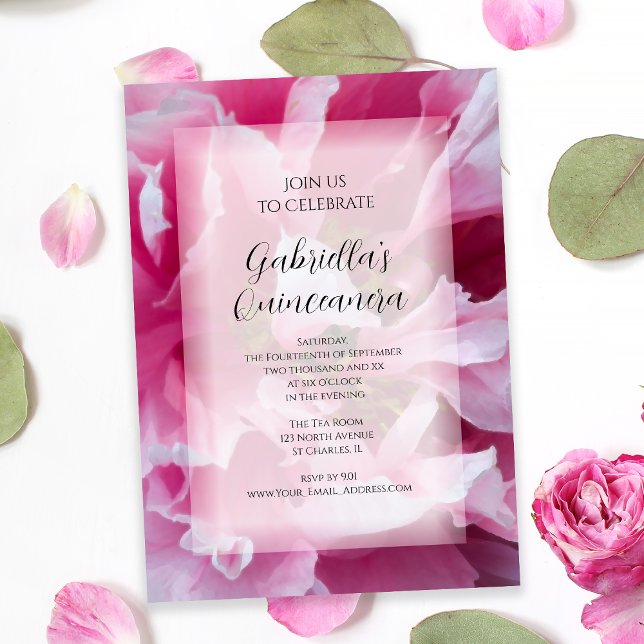 Invitación del partido Quinceanera de la flor de P (Subido por el creador)