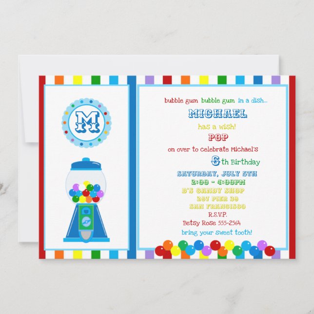 Invitación del partido Rainbow Gumball (Anverso)