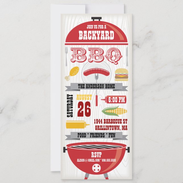 INVITACIÓN DEL PARTIDO RED BBQ GRILL (Anverso)