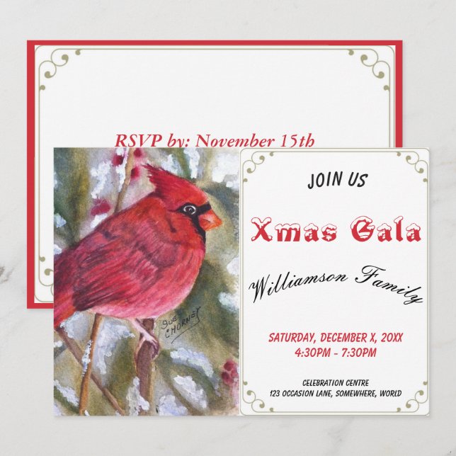INVITACIÓN DEL PARTIDO RED CARDINAL BIRD XMAS GALA (Anverso / Reverso)
