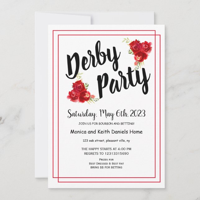 Invitación del partido Red Roses Derby (Anverso)