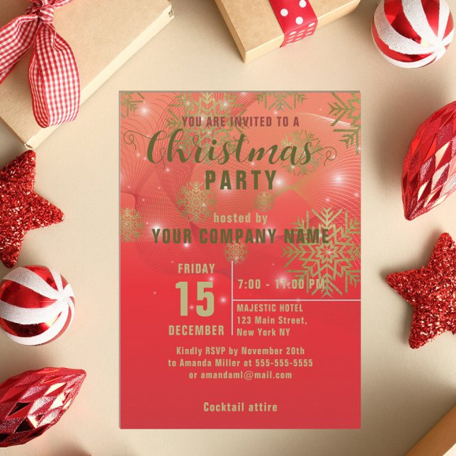 Invitación del Partido Red Winter Corporate Navida (Subido por el creador)