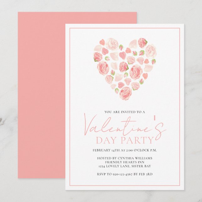 Invitación del partido rosas El día de San Valentí (Anverso / Reverso)