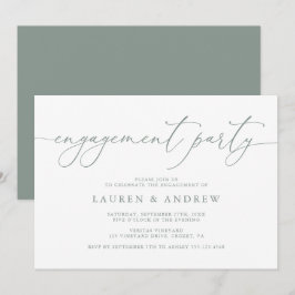 Invitación del partido Sage Green Minimalista Enga