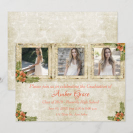 Invitación del partido Shabby Chic Photo Graduatio