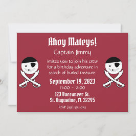 Invitación del partido Smile Face Jolly Roger Pira