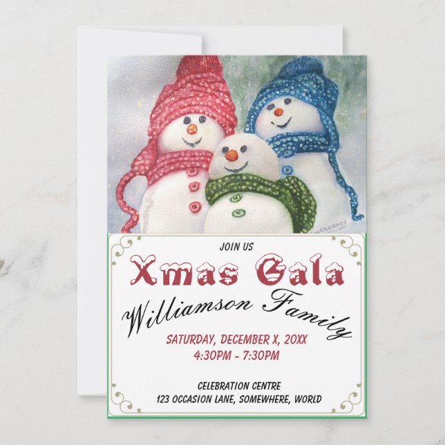 INVITACIÓN DEL PARTIDO SNOWMEN GALA (Anverso)