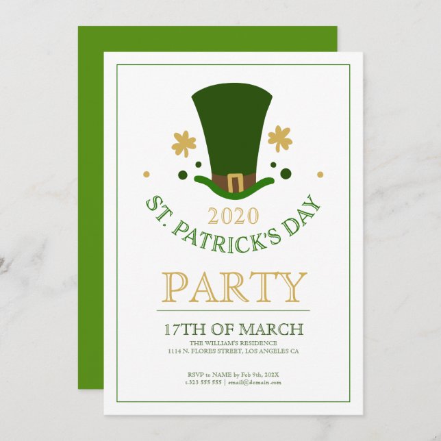 Invitación del partido St.Patricks (Anverso / Reverso)