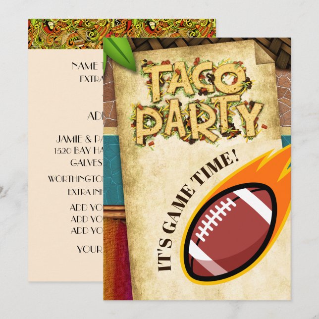 Invitación del partido Taco de Fútbol (Anverso / Reverso)