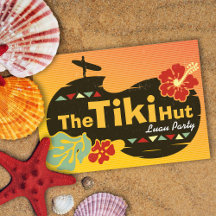 Invitación del partido Tiki Hut Luau
