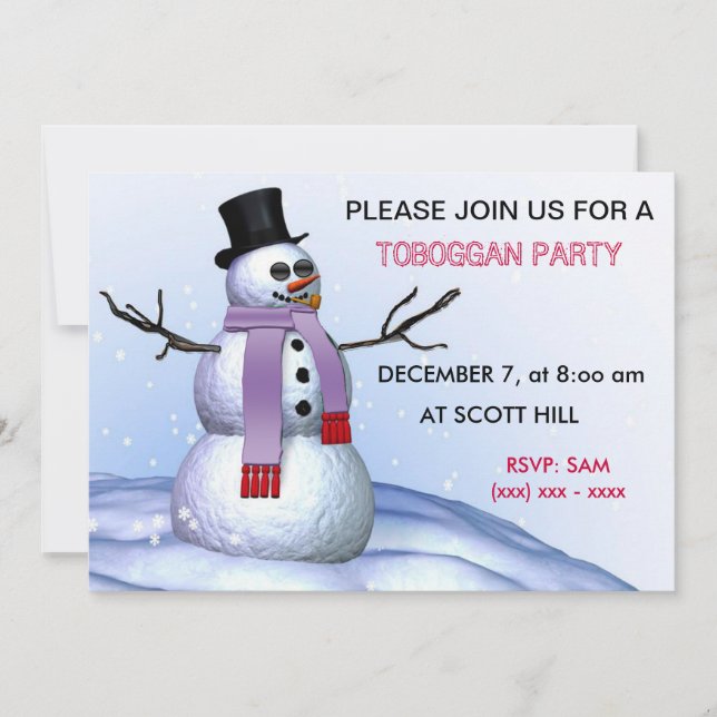 Invitación del partido Toboggan (Anverso)