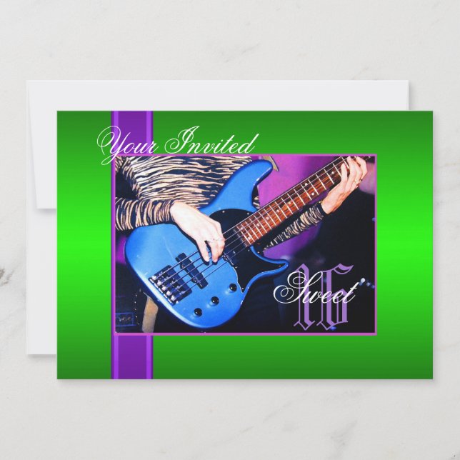 Invitación del Partido Verde de la guitarra de la (Anverso)