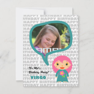 Invitación del partido Virgo Kids con foto