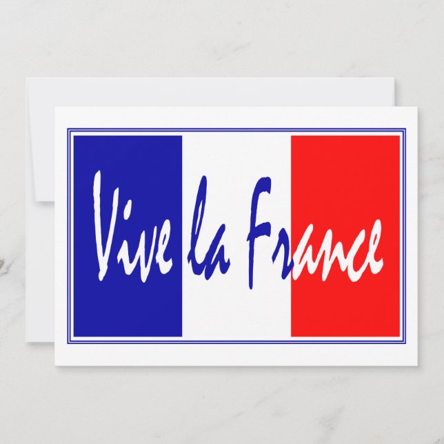 Invitación del partido Vive La France con bandera  (Anverso)