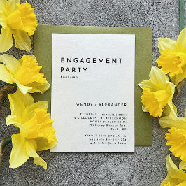 Invitación del Partido White Modern Bold Engagemen