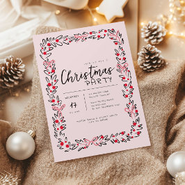 Invitación del partido Wreath & Bow de los Navidad