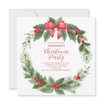 Invitación del partido Wreath de los navidades