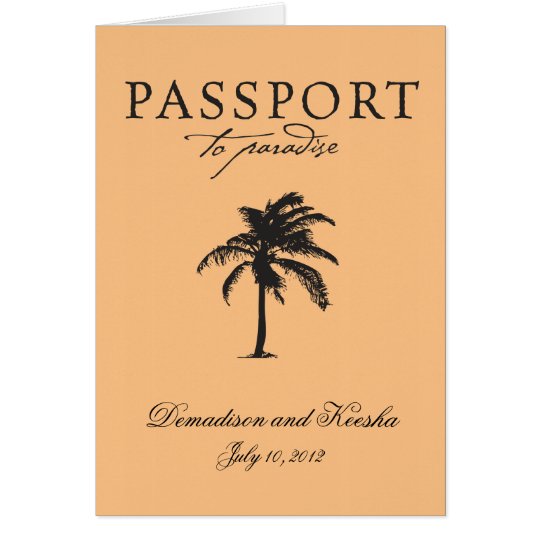Invitación del pasaporte del boda a St Thomas
