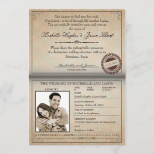 Invitación del pasaporte del vintage