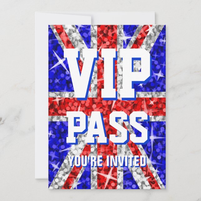 Invitación del PASO de Reino Unido "VIP" del Glitz (Anverso)