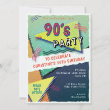 Invitación del patrón de FIESTA de 90