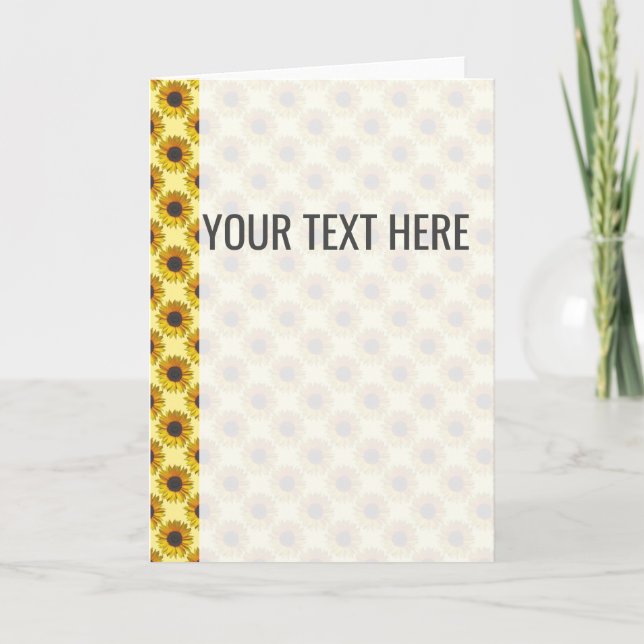 Invitación del patrón de girasol amarillo (Anverso)