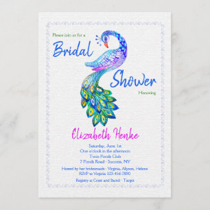 Invitación del pavo real de la acuarela