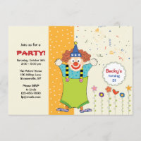 Invitación del payaso que toca