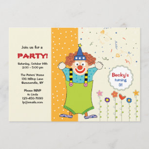 Invitación del payaso que toca