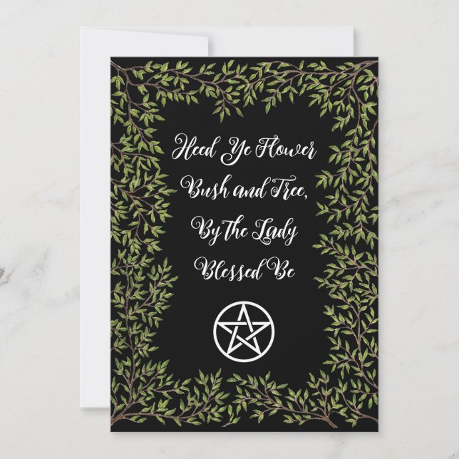 Invitación del Pentáculo de la Rede Wicca (Anverso)