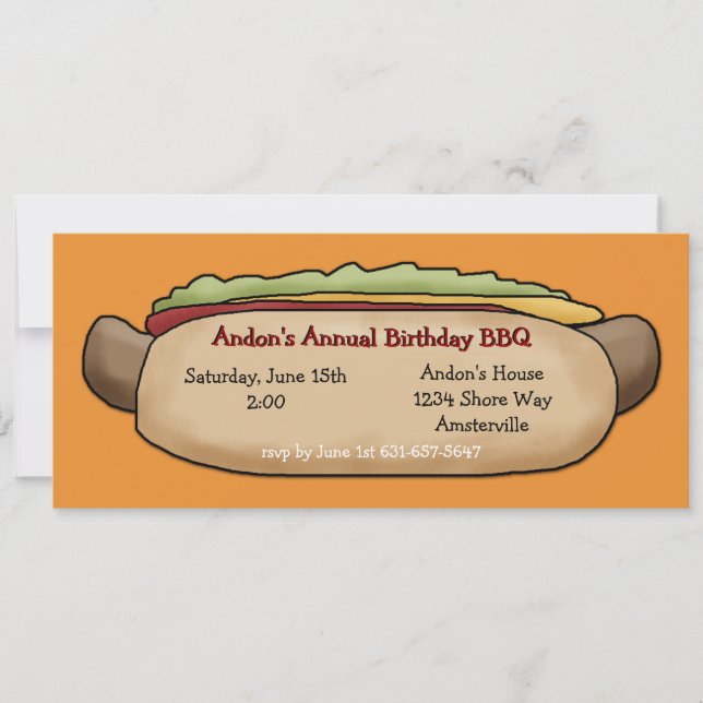 Invitación del perrito caliente (Anverso)